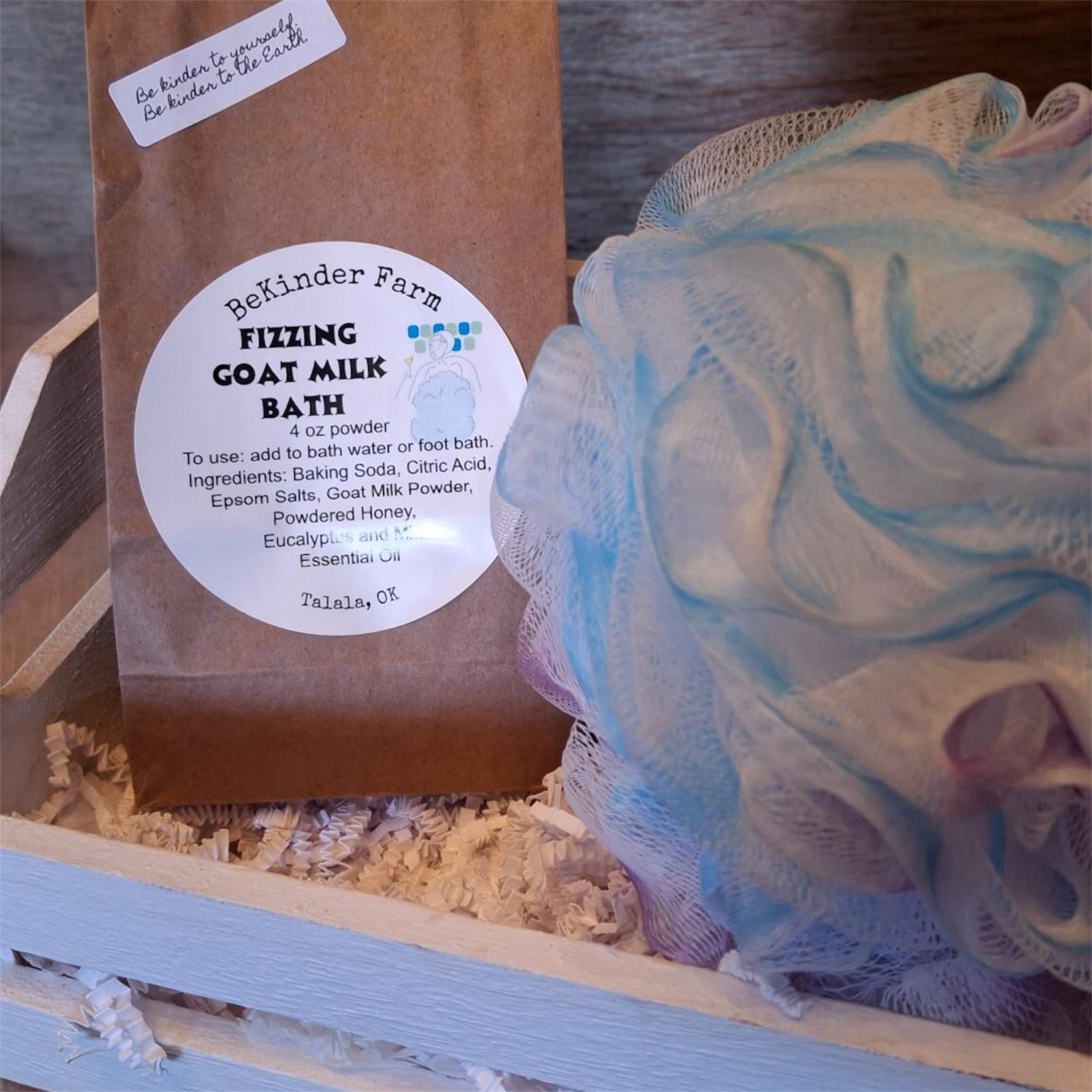 Effervescent Goat Milk Bath with Eucalyptus and Mint EO
