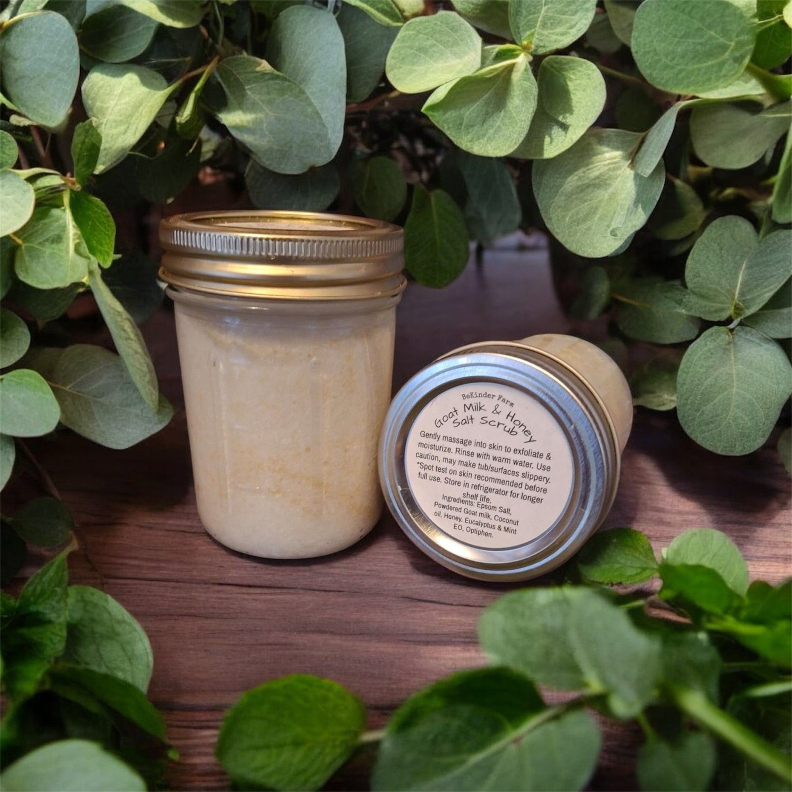 Goat Milk and Honey Salt Scrub with Eucalyptus and Mint EO