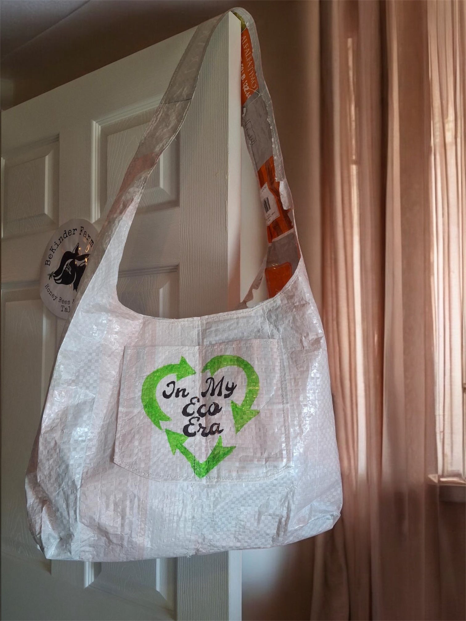 Upcycled Reusable Crossbody Shopping Bag