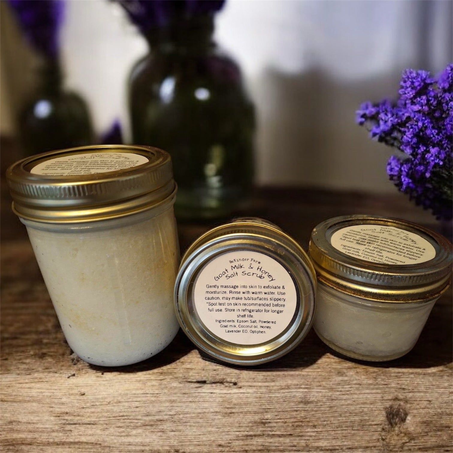 Goat Milk and Honey Salt Scrub with Lavender EO