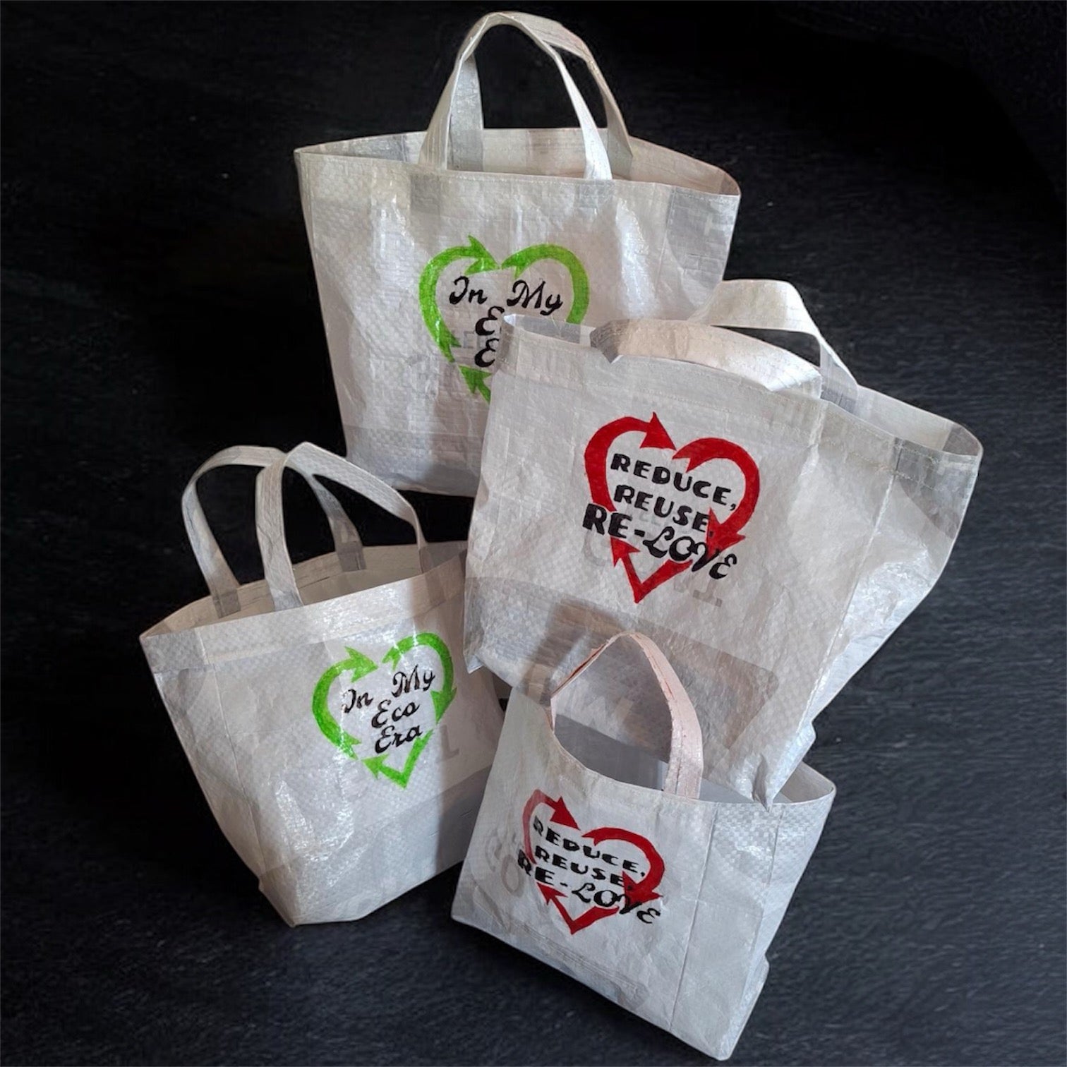 Upcycled Double-Handle Reuseable Shopping Bags